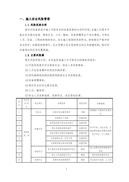架桥机施工风险监控、措施、应急预案