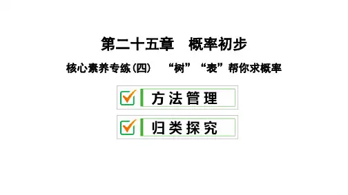 核心素养专练(四) “树”“表”帮你求概率-2020秋人教版九年级数学上册课件(共25张PPT)