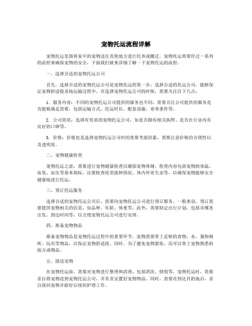 宠物托运流程详解