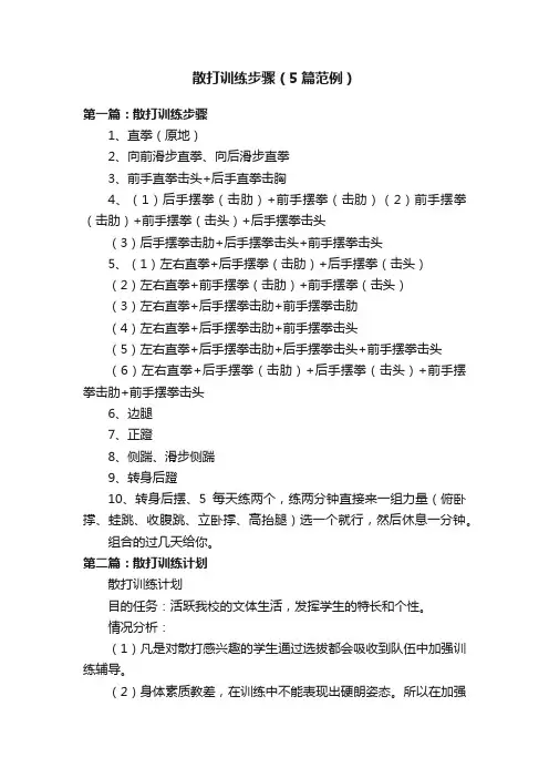 散打训练步骤（5篇范例）
