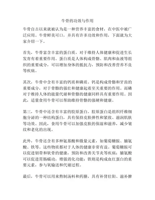 牛骨的功效与作用