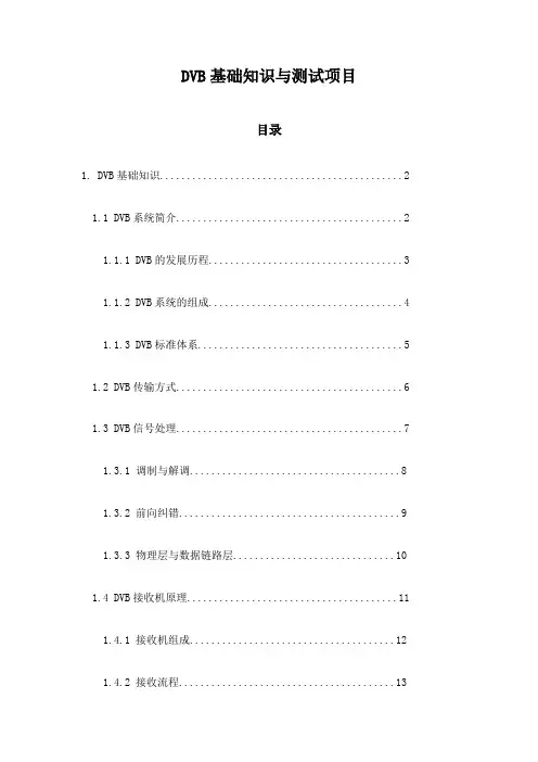 DVB基础知识与测试项目