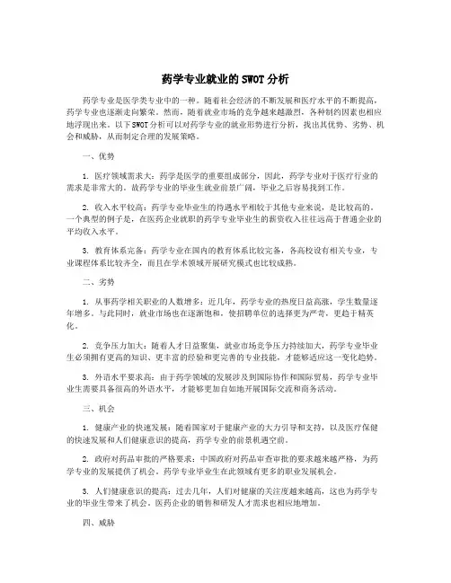 药学专业就业的SWOT分析