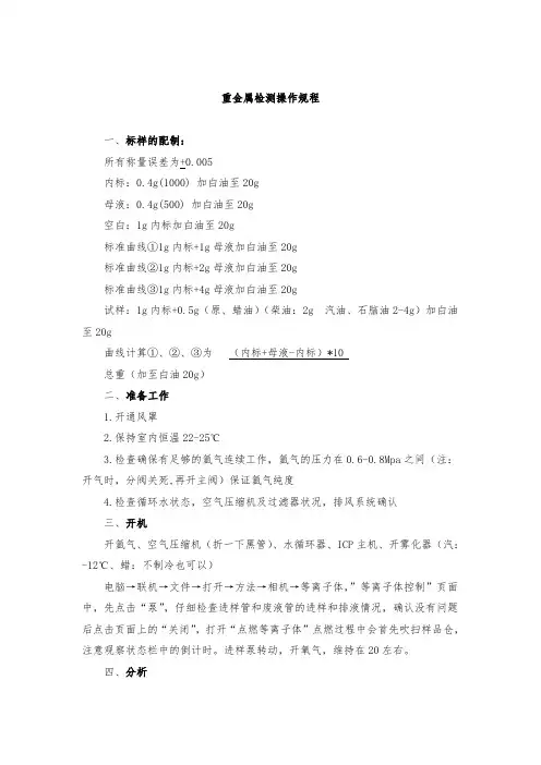 重金属检测操作规程(格式规范)