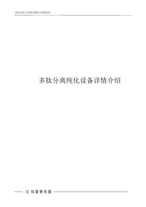 多肽分离纯化设备详情介绍