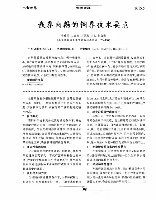 散养肉鹅的饲养技术要点