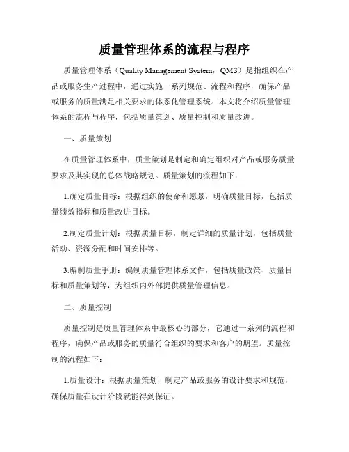 质量管理体系的流程与程序