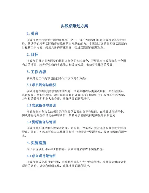 实践部策划方案