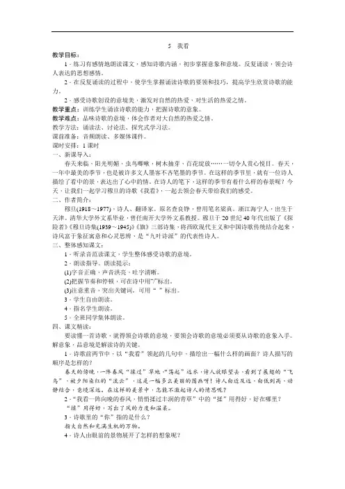 5我看(优秀教学设计)