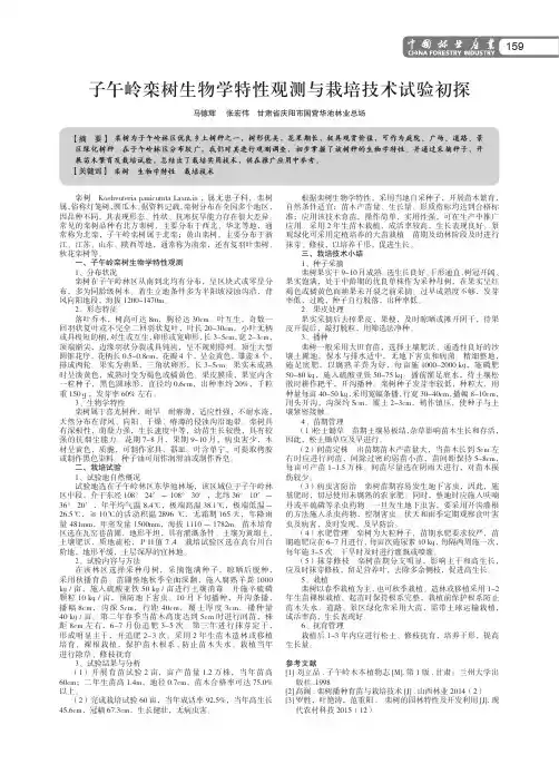 子午岭栾树生物学特性观测与栽培技术试验初探