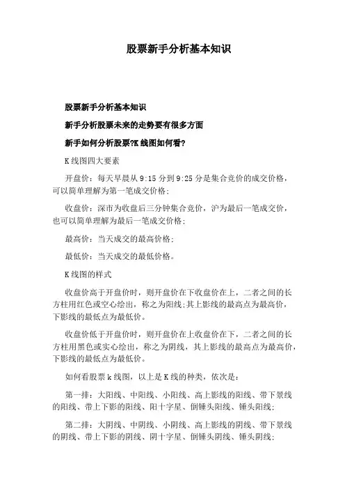 股票新手分析基本知识