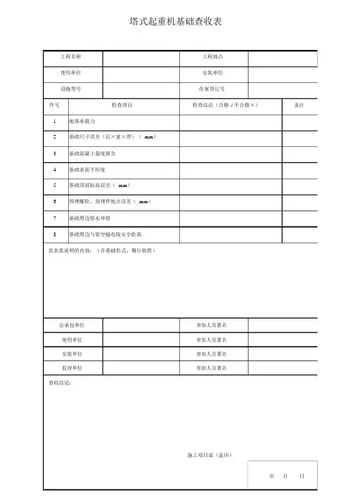 塔吊基础验收表