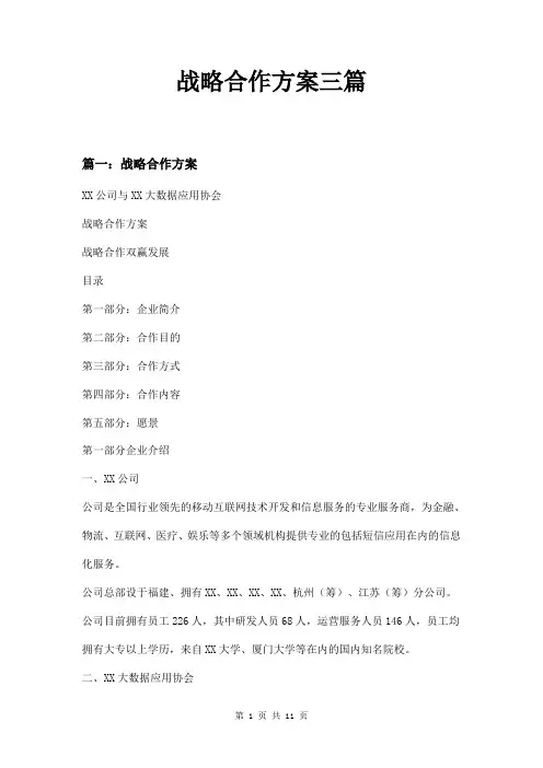 战略合作方案三篇