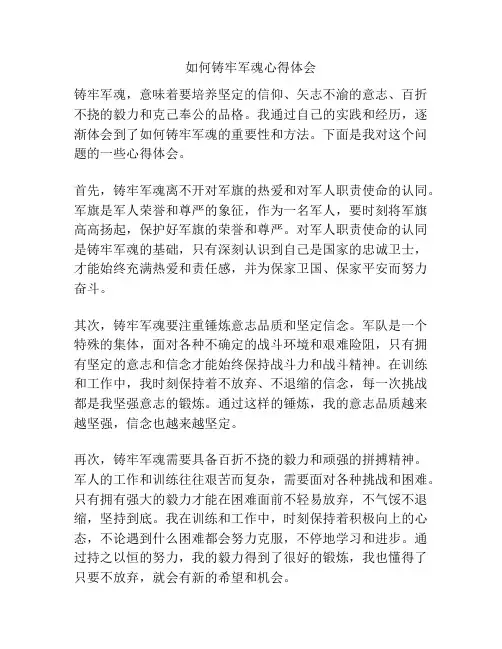 如何铸牢军魂心得体会