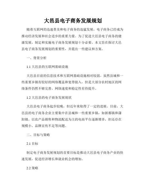 大邑县电子商务发展规划