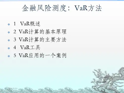 第二章金融风险测度