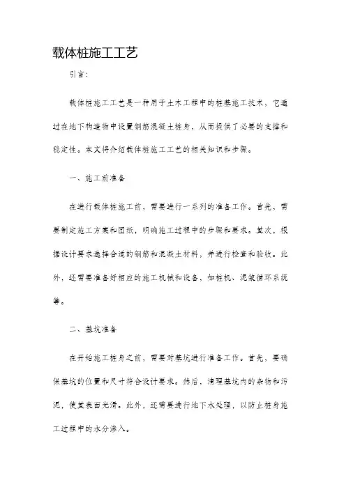 载体桩施工工艺