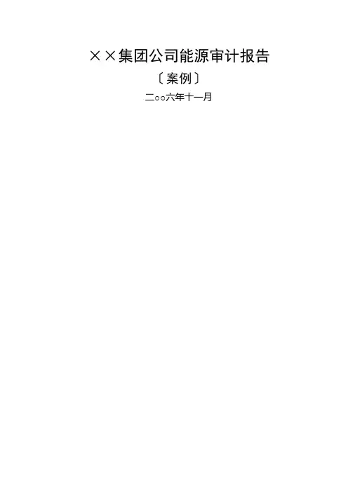 能源审计报告案例