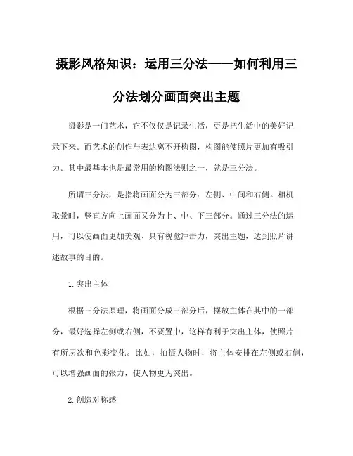摄影风格知识：运用三分法——如何利用三分法划分画面突出主题