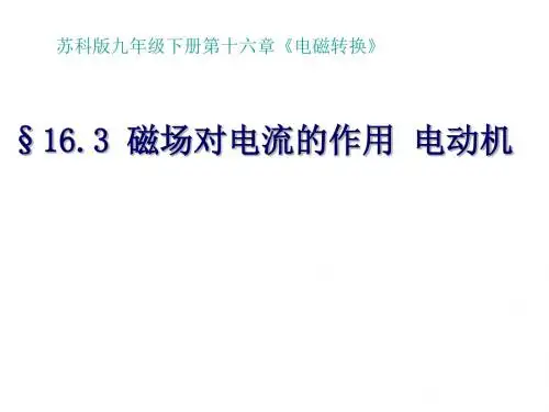苏科版九下物理  16.3磁场对电流的作用电动机  课件  (共16张PPT)