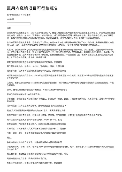 医用内窥镜项目可行性报告