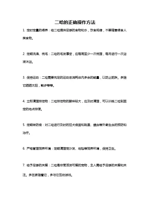 二哈的正确操作方法