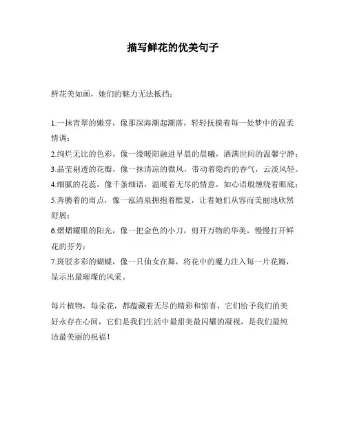 描写鲜花的优美句子