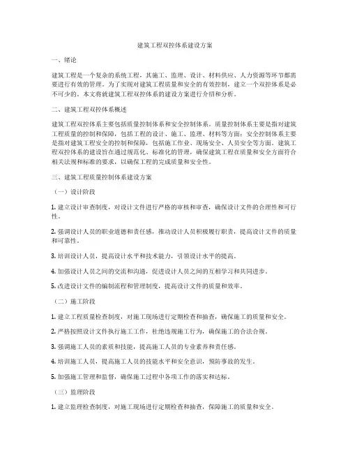 建筑工程双控体系建设方案