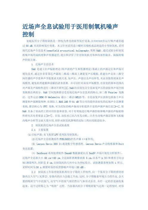 近场声全息试验用于医用制氧机噪声控制