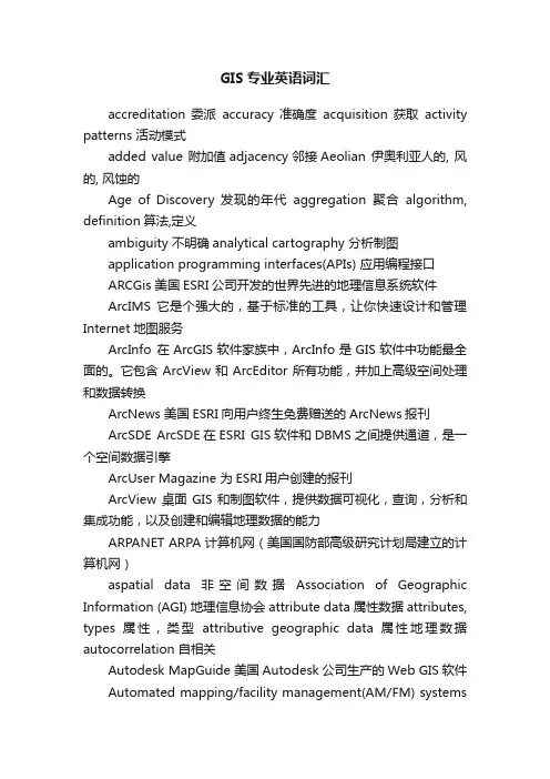 GIS专业英语词汇