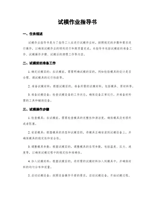 试模作业指导书