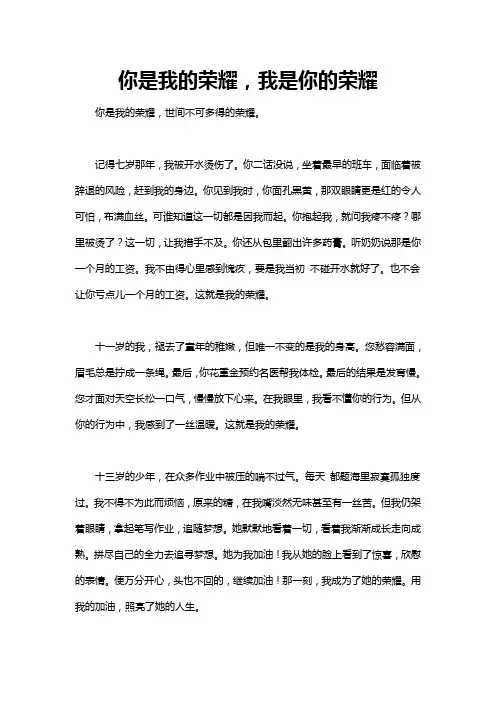 这也是荣耀的时刻作文
