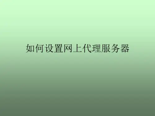 如何设置网上代理服务器
