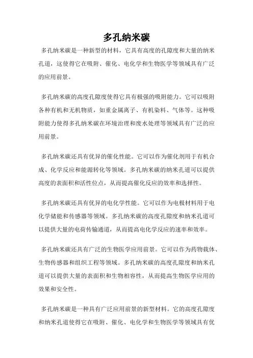 多孔纳米碳