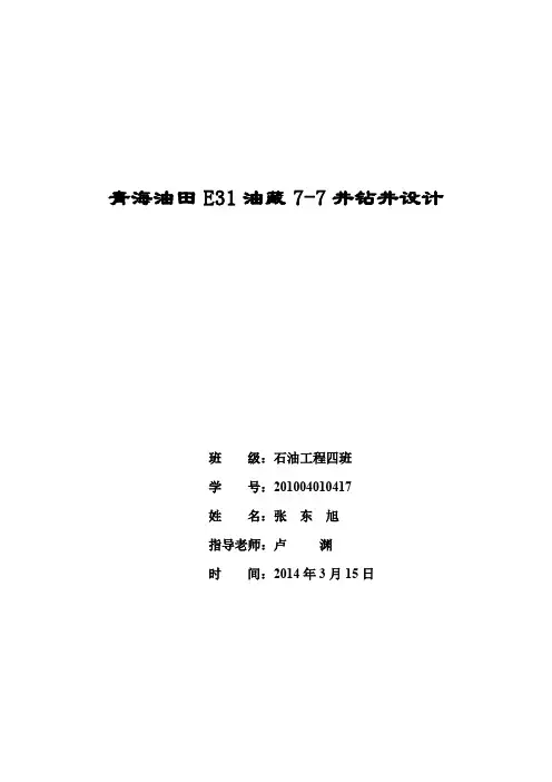 井钻井设计