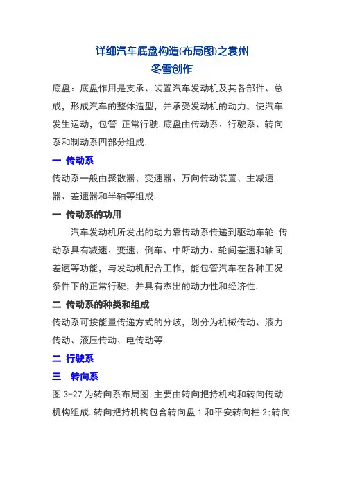 详细汽车底盘构造(结构图)