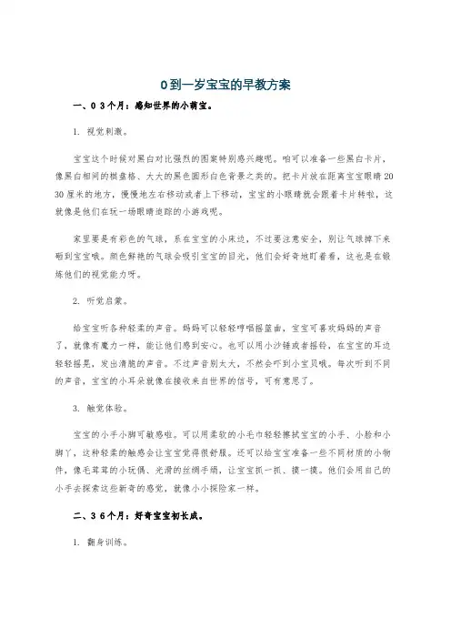 0到一岁宝宝的早教方案