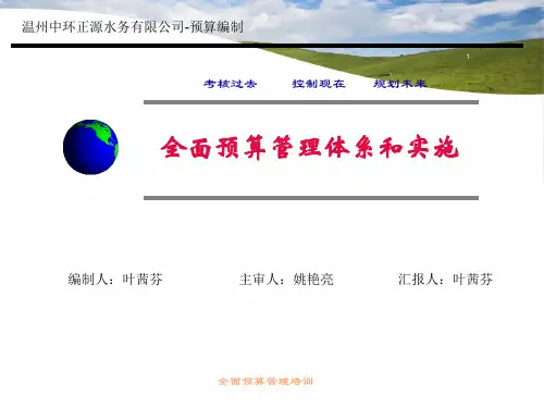 全面预算管理体系和实施