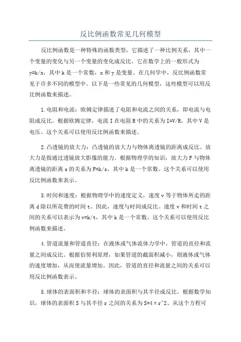反比例函数常见几何模型