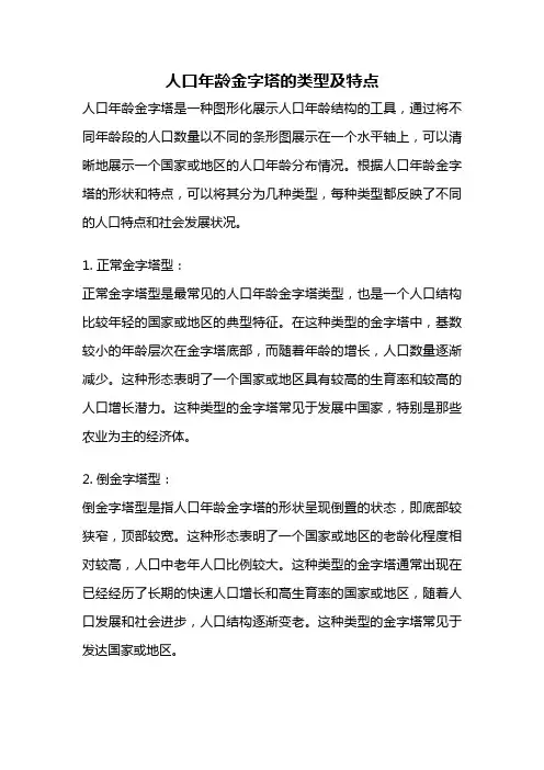 人口年龄金字塔的类型及特点