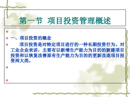 项目投资管理概述(ppt 48页)