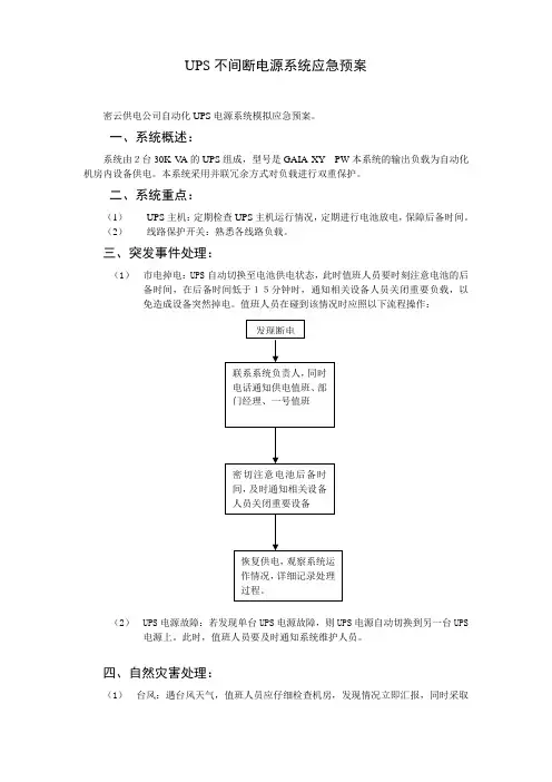 UPS系统应急预案