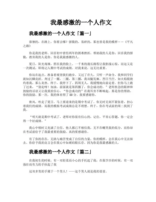 我最感激的一个人作文