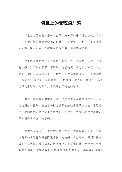 棋盘上的麦粒读后感