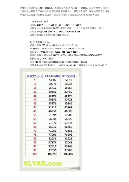 硬盘分区大小精准计算
