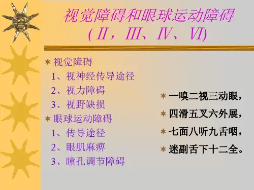 05视觉障碍与眼球运动障碍解析精品PPT课件