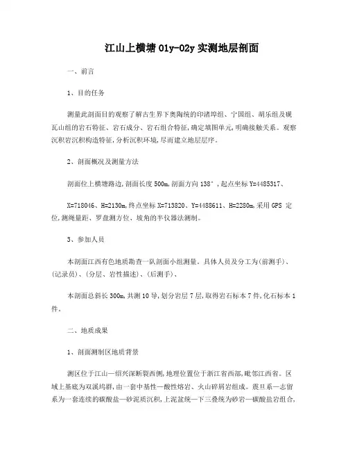 实测地质剖面小结