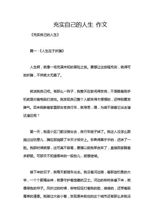 充实自己的人生 作文