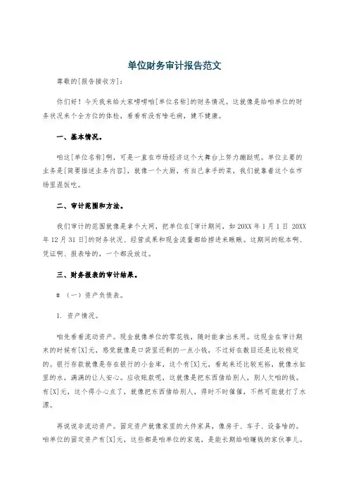 单位财务审计报告范文