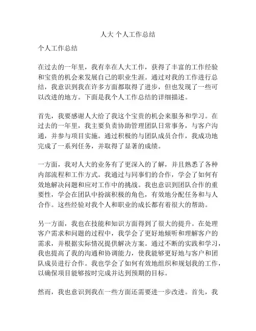 人大 个人工作总结